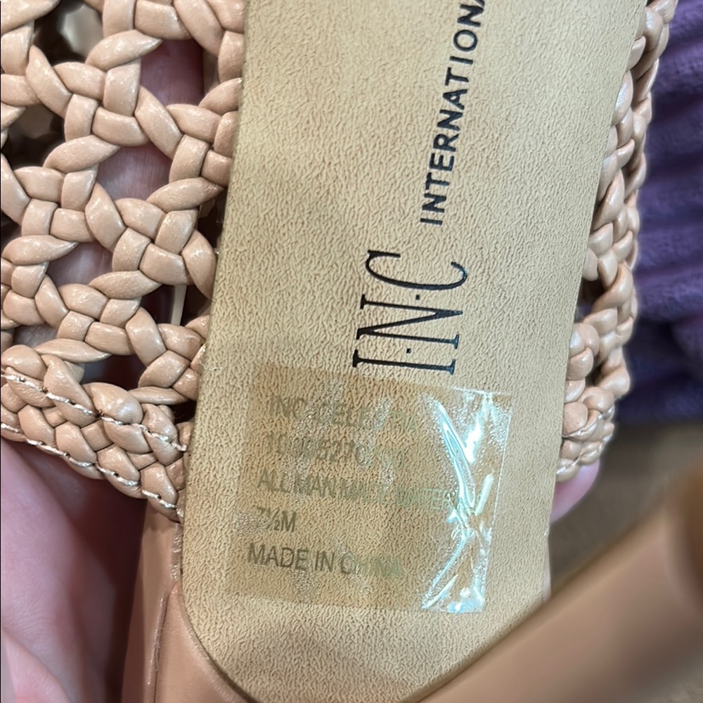 INC International Concepts Tan Mules with Woven Design - Picture 8 of 10